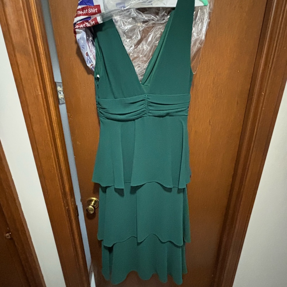 Lulu's Teal Layered Midi Dress
